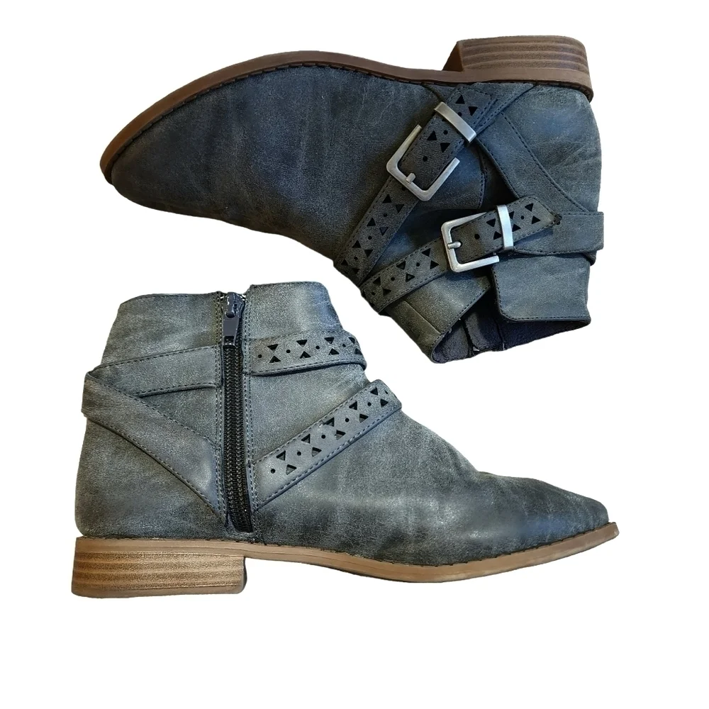 $5 Rocket Dog Zip Booties Grey - 4 - Picture 2 of 8